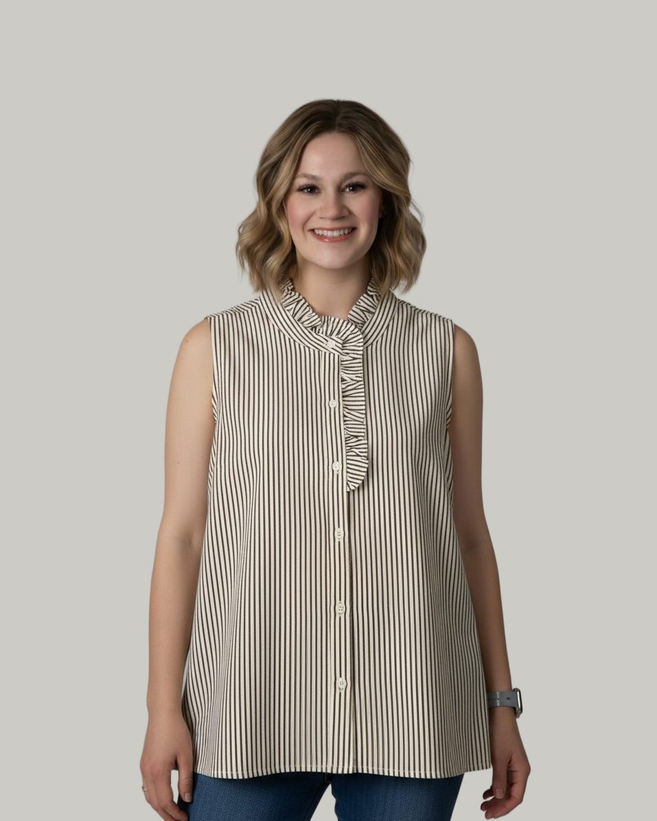 taupe-ruffled-neck-top