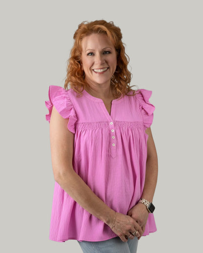 orchid-ruffle-sleeveless-top