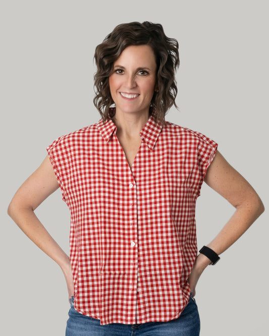 gingham-button-down
