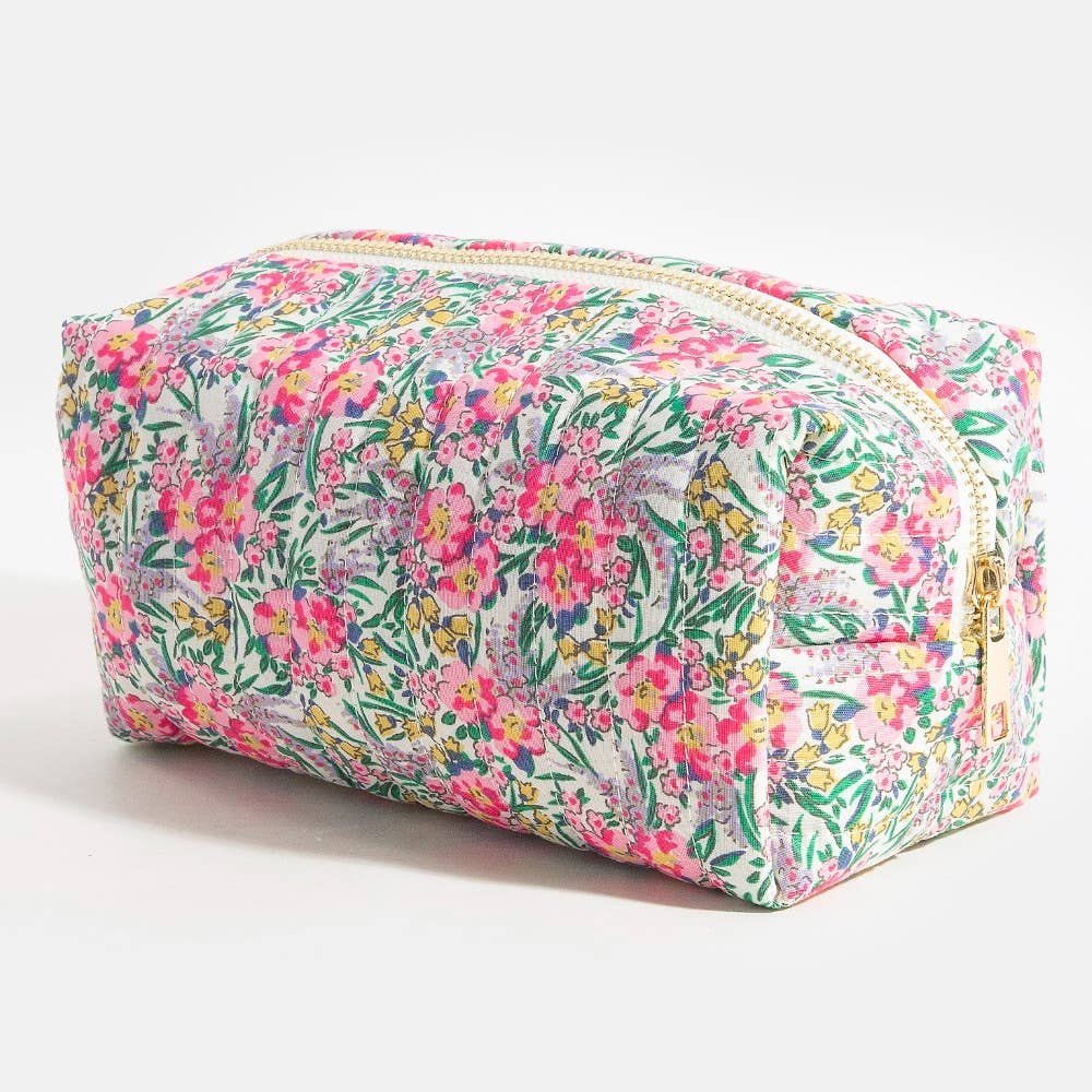 Colorful Flower Print Cosmetic Bag