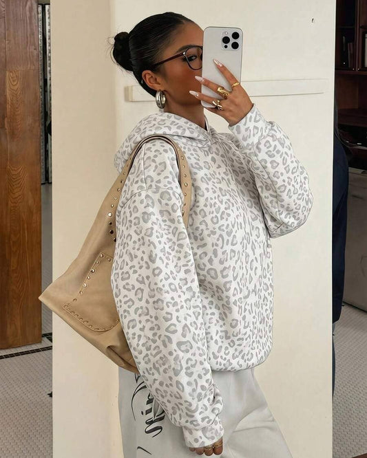 Oversized Printed Hoodie Sweatshirt