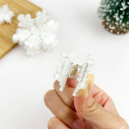White Rhinestone Snowflake Claw Clip & Small Clip