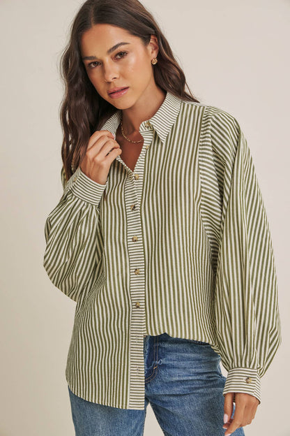 French Cafe Batwing Button Down Shirt