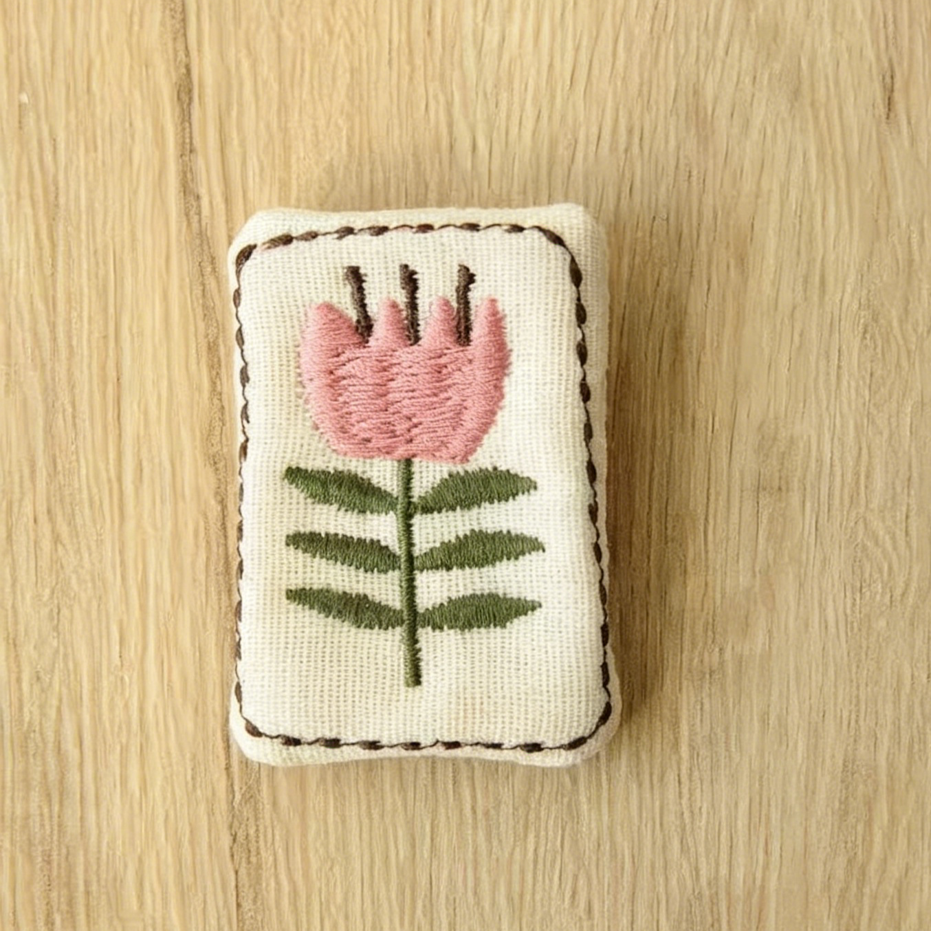 Embroidered Pastoral Brooch