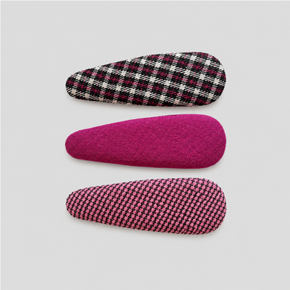 Patterned Fabric Snap Clip Set