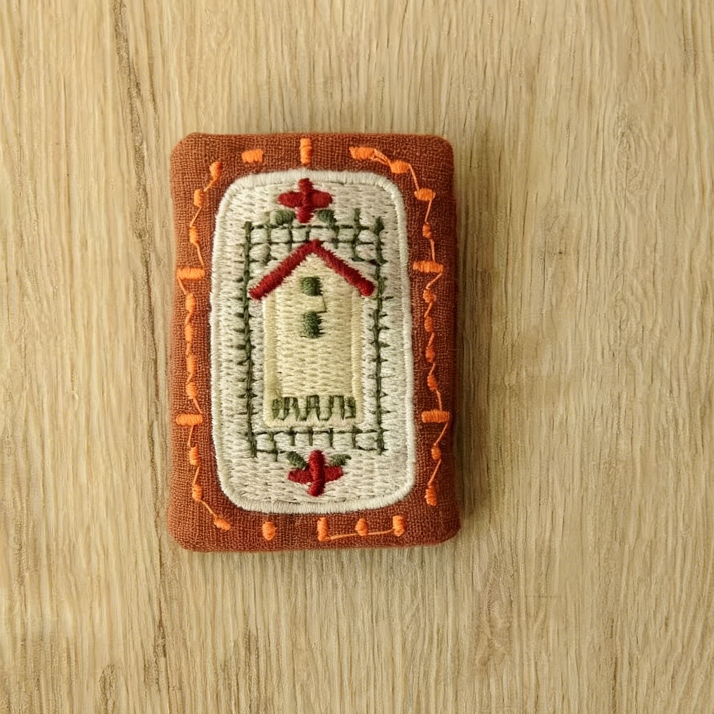 Embroidered Pastoral Brooch