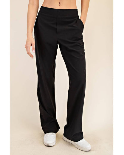 CRINKLE WOVEN STRAIGHT TROUSER