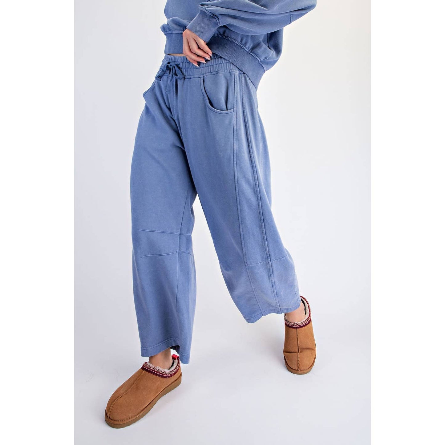 Mineral Washed Lounge Boxy Long Sleeve Top