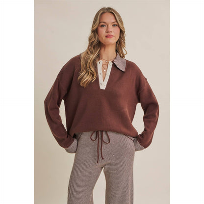 Cozy Cabin Pinstripe Henley