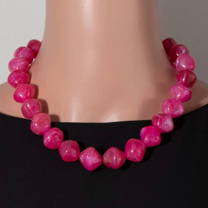 Irregular Marble Resin Beaded Necklace