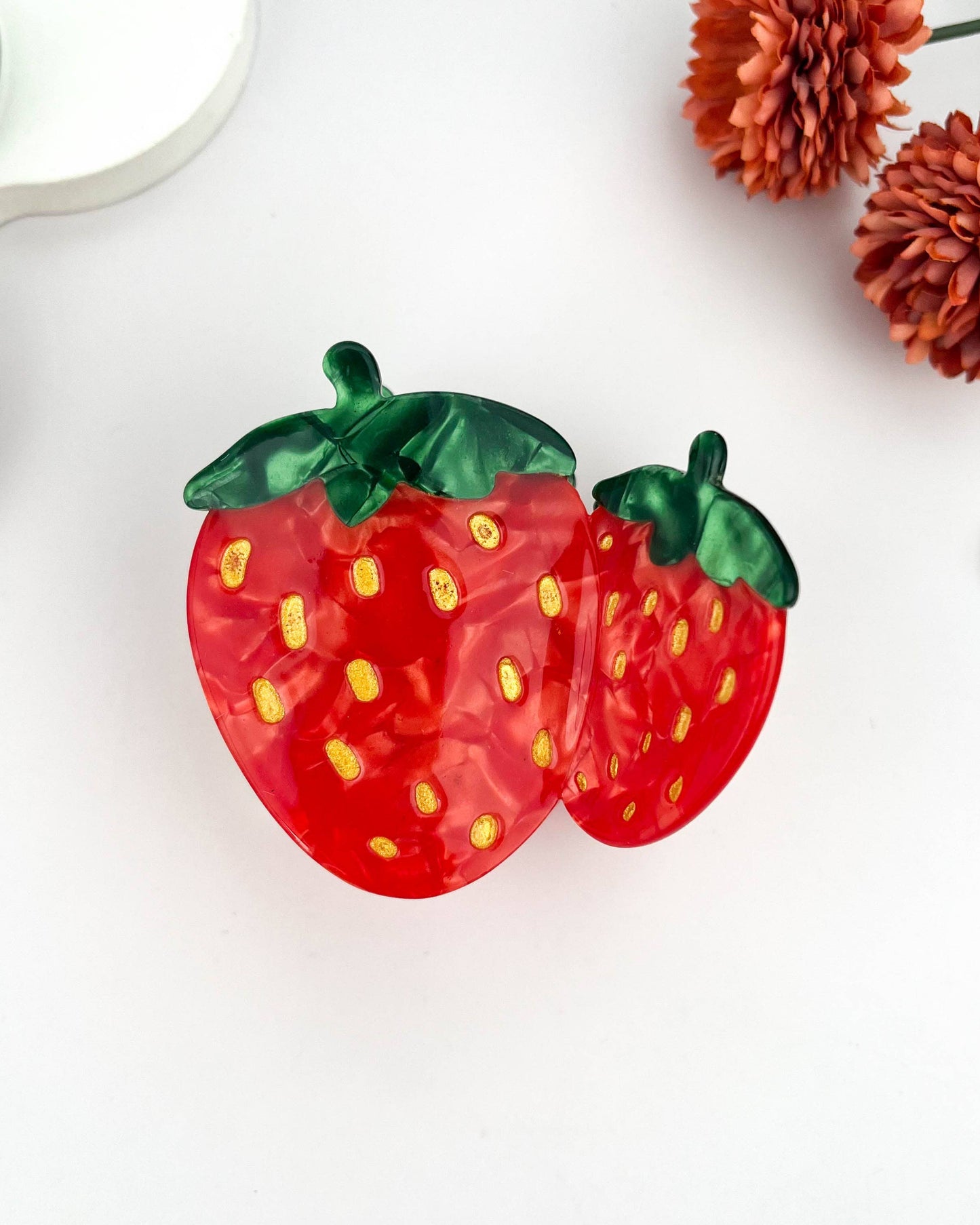 Strawberry Acetate Hair Claw Clip