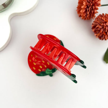 Strawberry Acetate Hair Claw Clip
