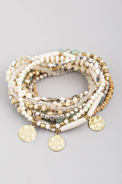 Neutral Bead Stretch Assorted Bracelet Set