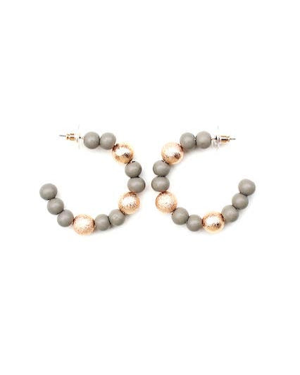 Savanna Gray Hoop Earrings