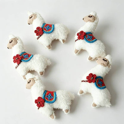 Embroidered Alpaca Fabric Brooch