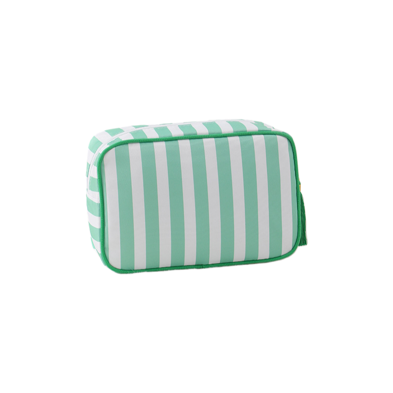 Striped Cosmetic Bag – Travel Makeup and Toiletry Pouch