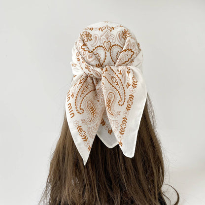 Vintage Floral Print Bandana Head Scarf
