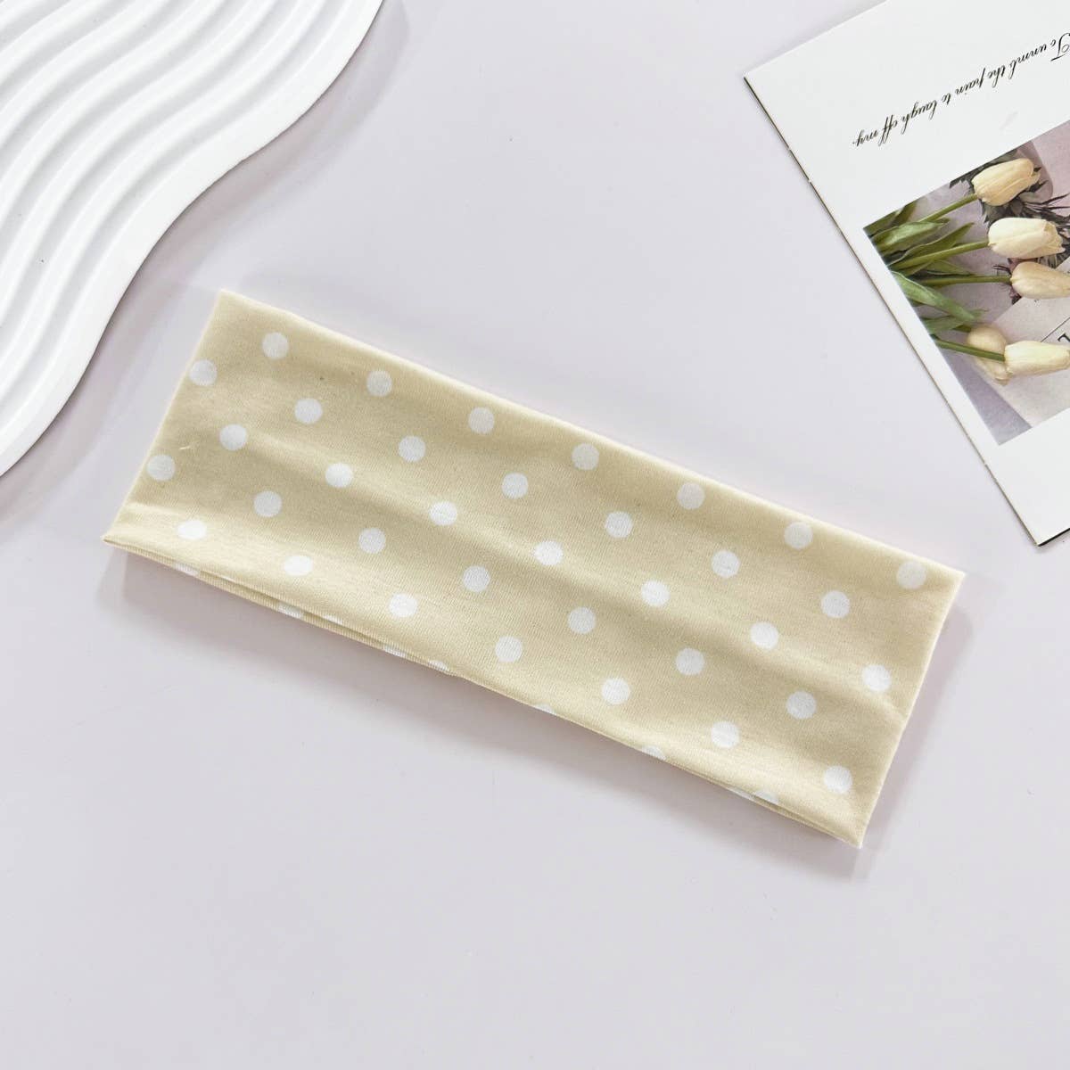 Fashion Polka Dot Sports Makeup Elastic Headband