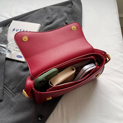 Single Shoulder Solid Color Square Bag