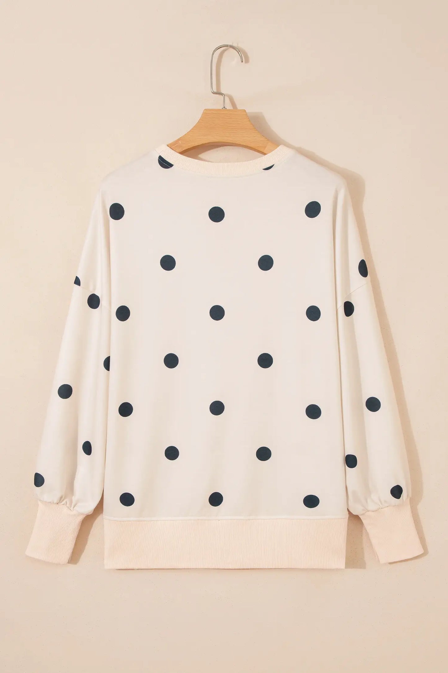 Oversized Polka Dot Balloon Sleeve Top