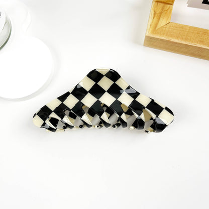 Black and White Check Hair Clip