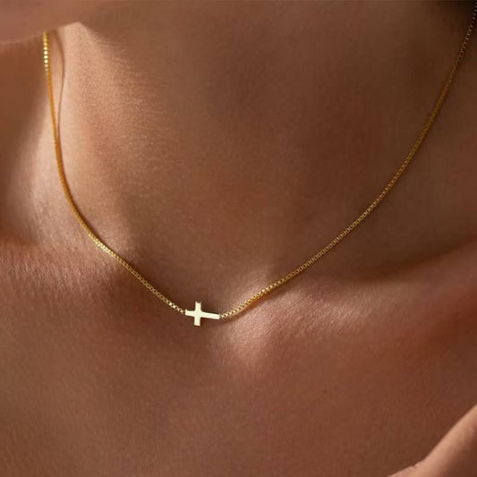 Gold Dainty Cross Necklace