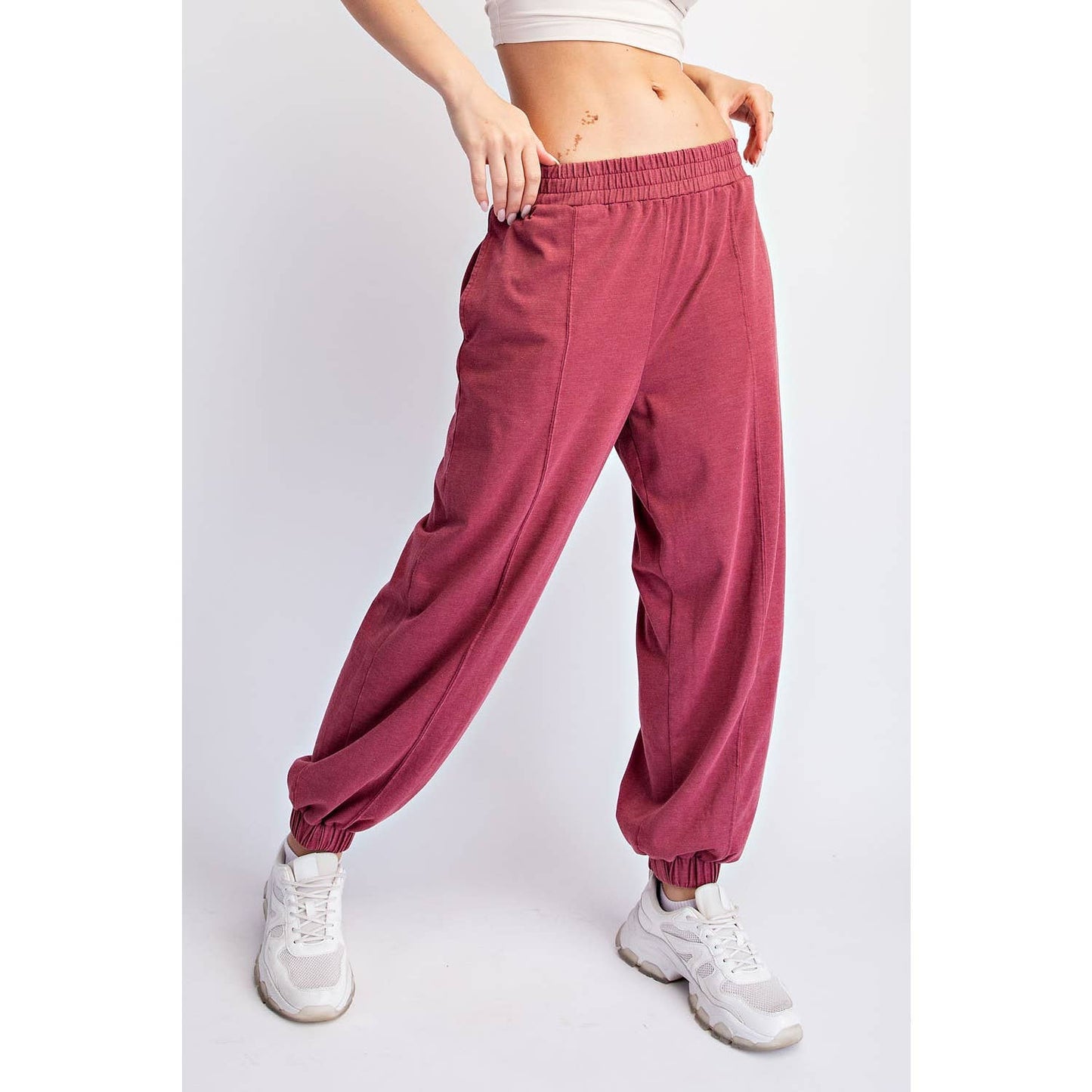 Mineral Washed Balloon Jogger Top