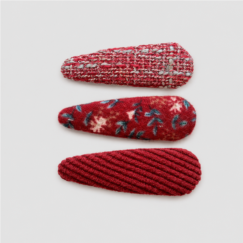 Patterned Fabric Snap Clip Set