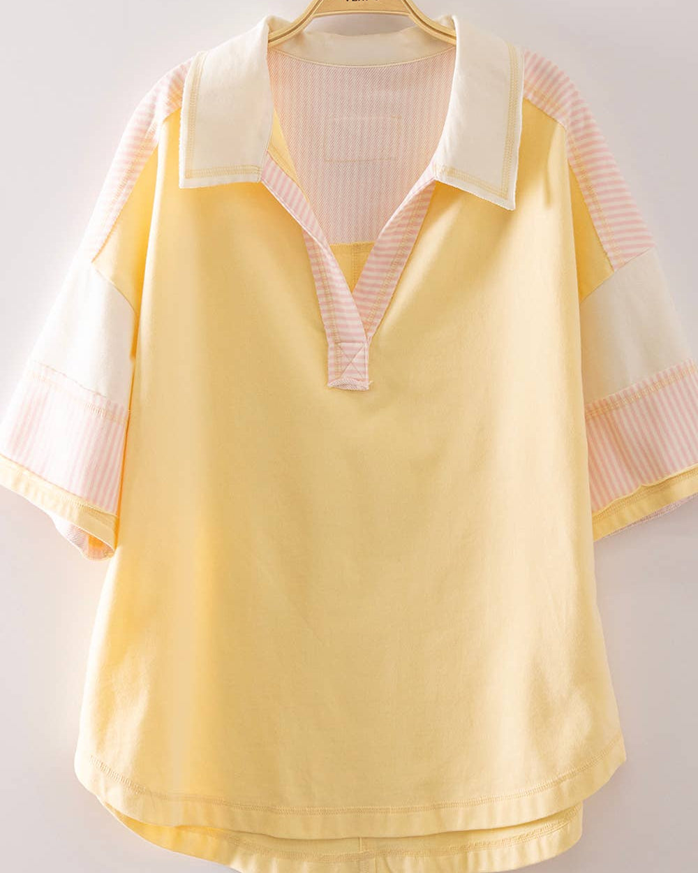 Oversized Collared Butter Yellow Top