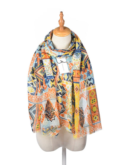 Boho Patchwork Print Scarf