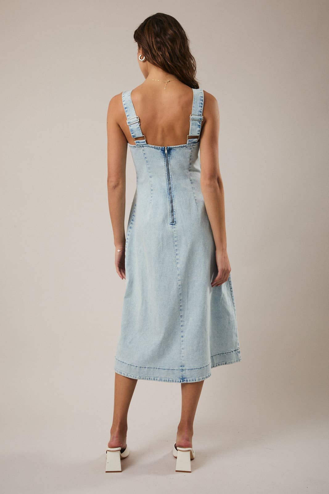 Light Wash Denim Midi Jumper