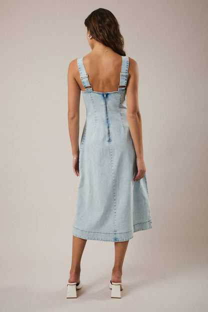 Light Wash Denim Midi Jumper