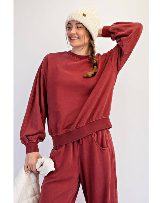 Mineral Washed Lounge Boxy Top