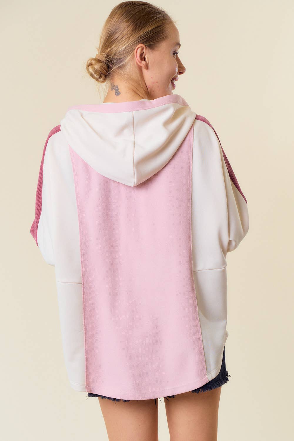 Pink & Berry French Terry Color Block Pullover