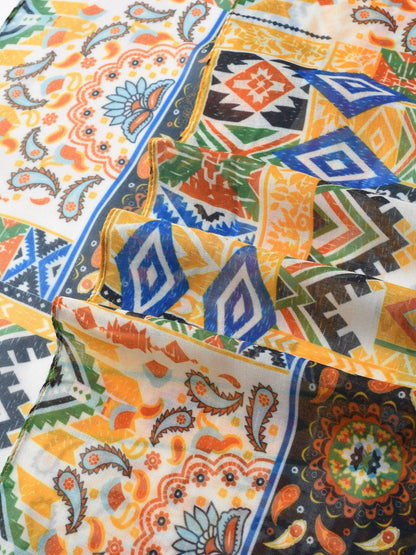 Boho Patchwork Print Scarf
