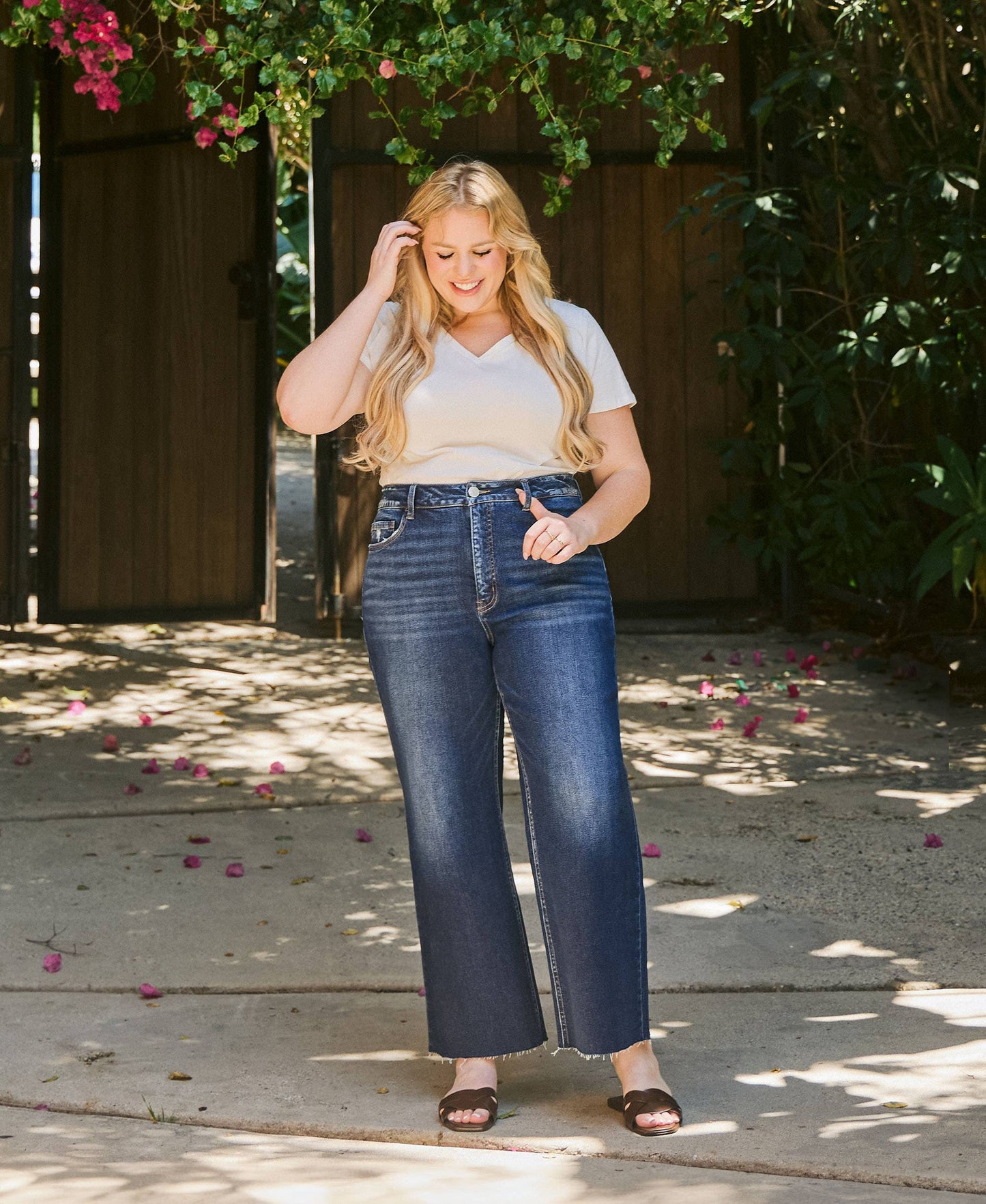 Curvy Lovervet Tummy Control Super High Rise Wide Leg Jean