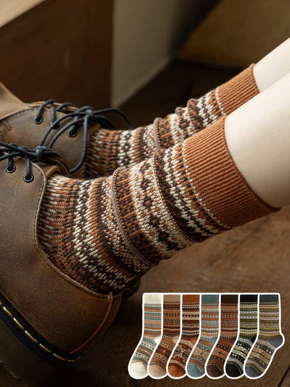 Vintage Bohemia Totem Knit Socks