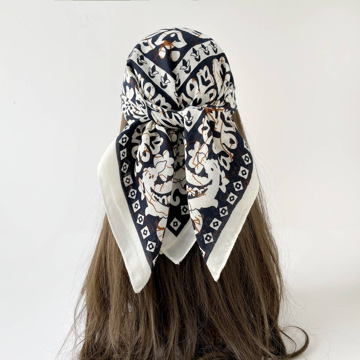 Vintage Floral Print Bandana Head Scarf