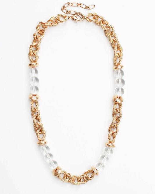 Fiz Gold & Clear Necklace