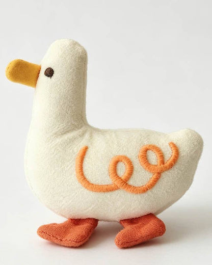Playful Embroidery Duck Brooch