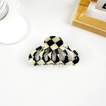 Black and White Check Hair Clip