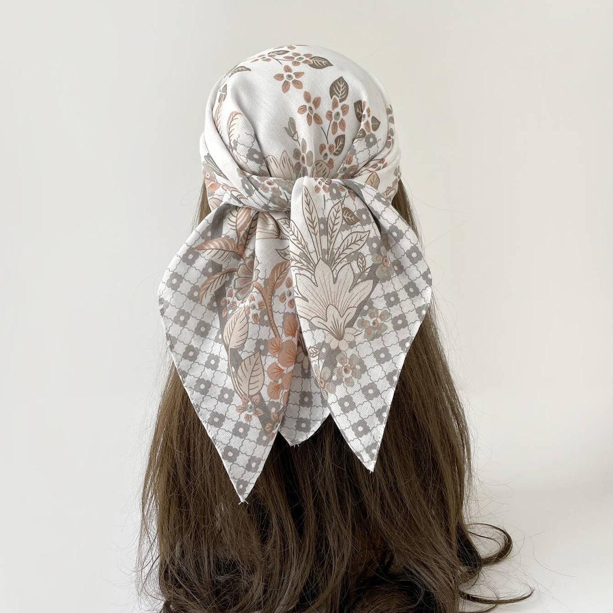 Vintage Floral Print Bandana Head Scarf