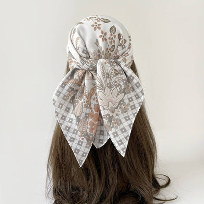 Vintage Floral Print Bandana Head Scarf