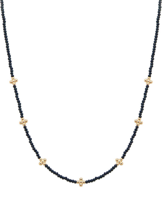 Black Crystal Cross Necklace
