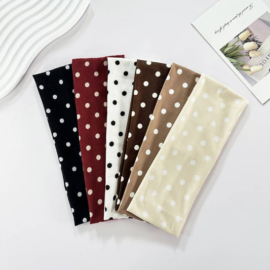 Fashion Polka Dot Sports Makeup Elastic Headband