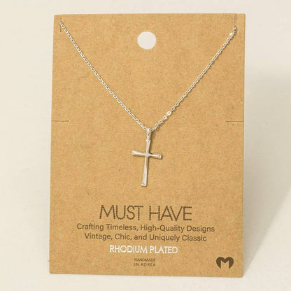 Gold Dipped Dainty Cross Pendant Necklace