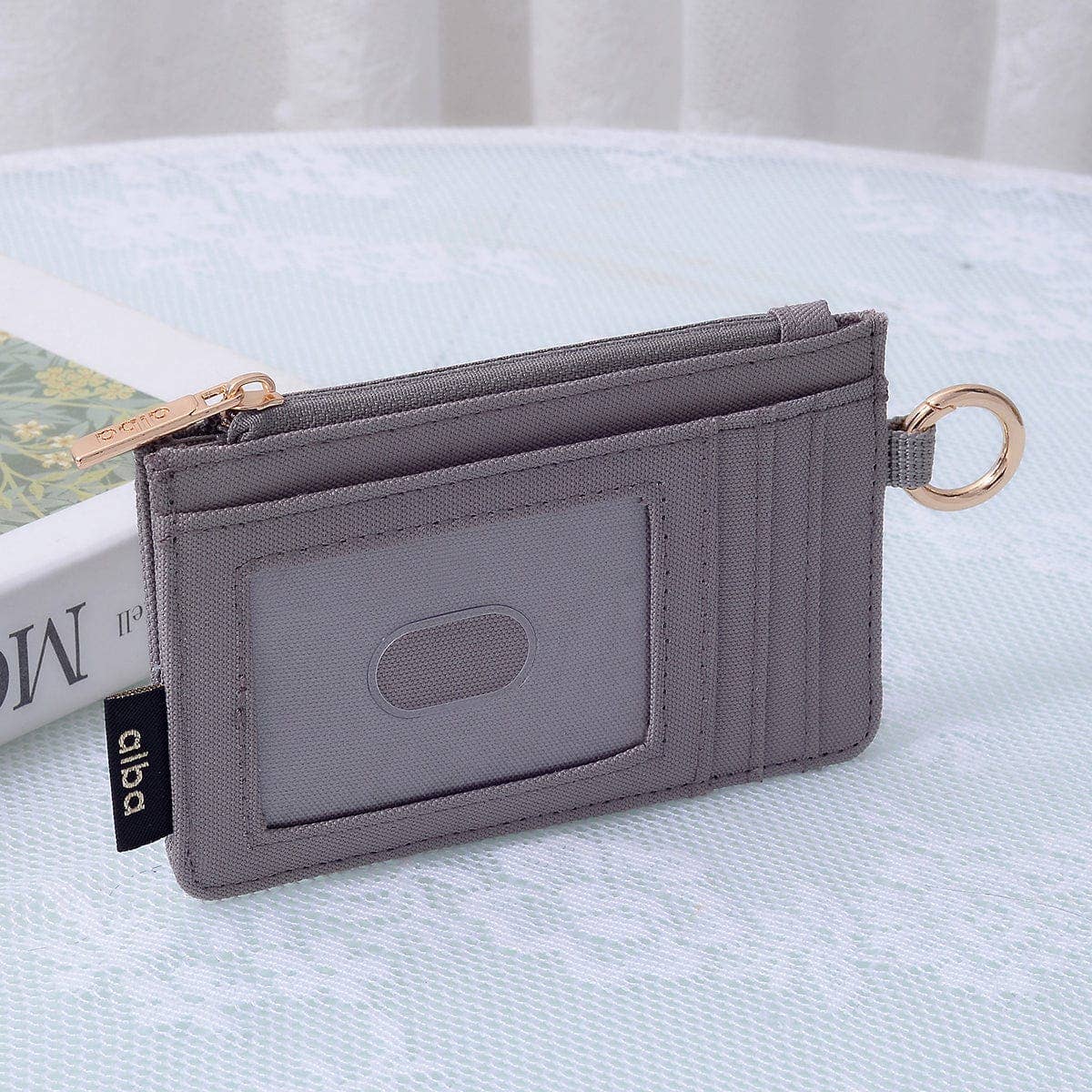 "Alyssa" Canvas Cardholder/Wallet With Keyring