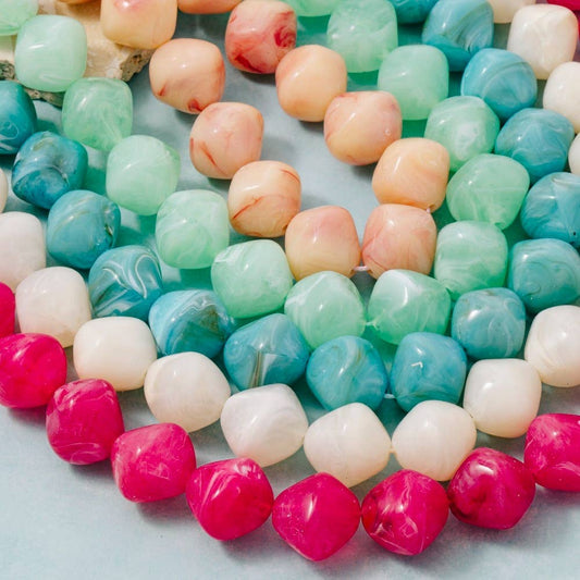 Irregular Marble Resin Beaded Necklace