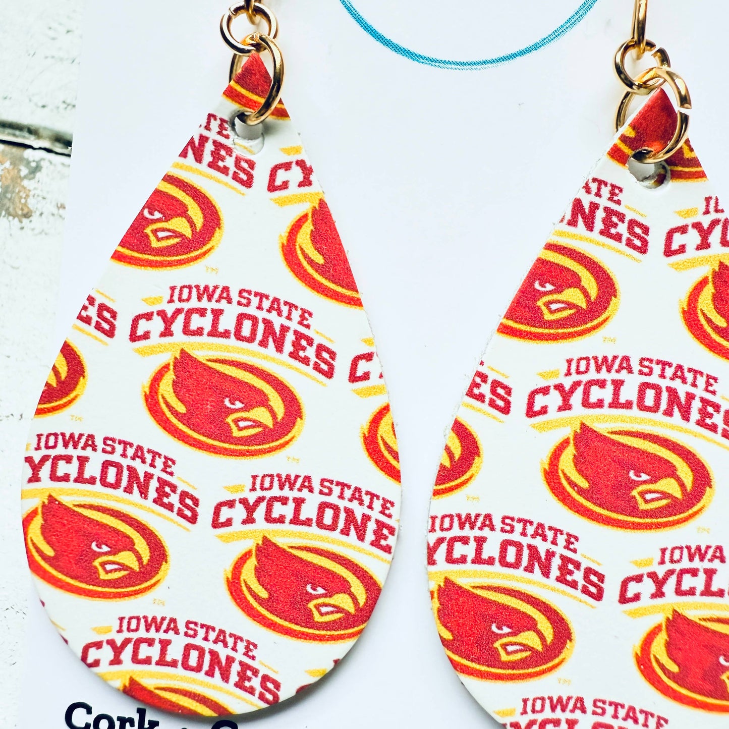 Iowa State University Medium Teardrop Earrings