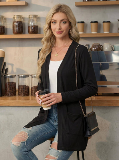 Lightweight Open Front Cardigan